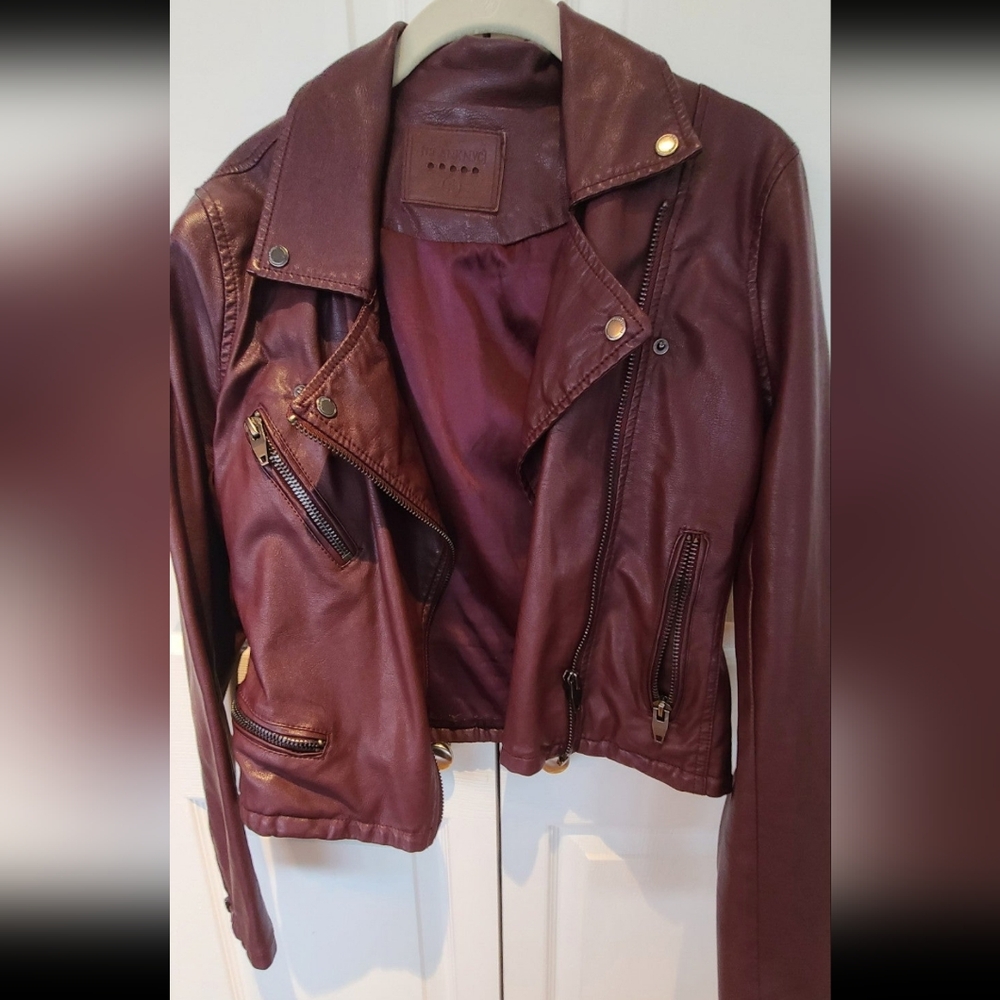 BlankNYC Burgundy Faux Leather Jacket